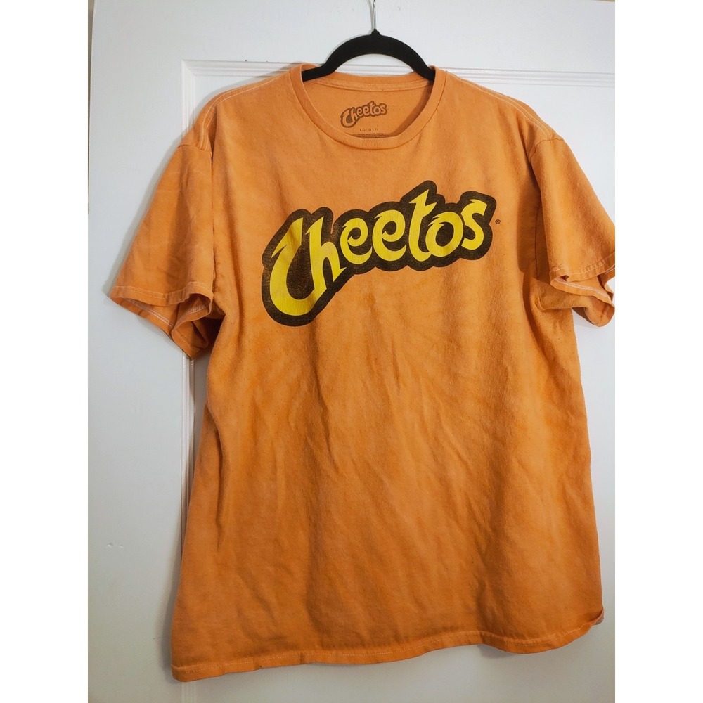 Cheetos Chester Cheetah T Shirt Large Orange Double Sided Graphic Y2K Retro